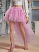 メッシュロングスカート ベビーピンク着画
