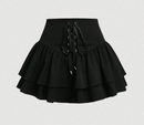 ダブルラッフルヘムスカート ブラック