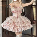 フリル付きレースミニドレス 全3種