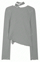 薄めタイ付きニット　グレー