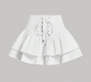 ダブルラッフルヘムスカート　ホワイト