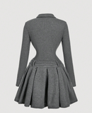 ミュールグレー・プリーツワンピース　背面